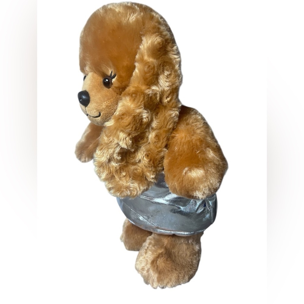 Build-A-Bear Barkleigh Dog Puppy Brown Plush Stuffed Animal in Silver Outfit - Picture 4 of 12